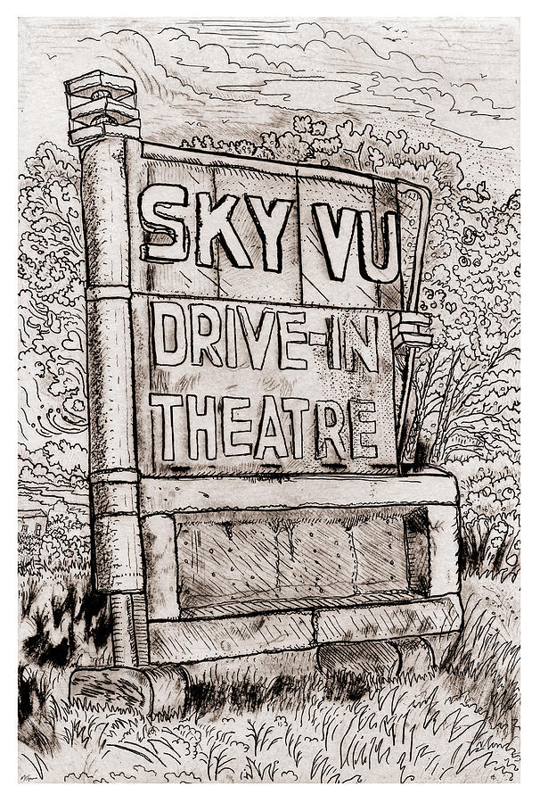 SkyVu Redux Drawing by Michael Gross