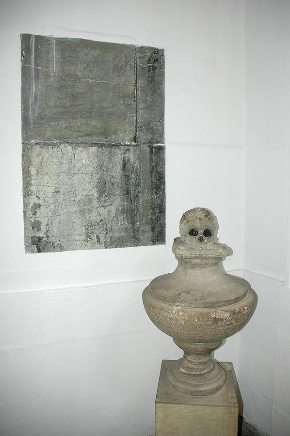 Slab and Skull of the Marble Church in Copenhagen Photograph by Mary Lee Dereske