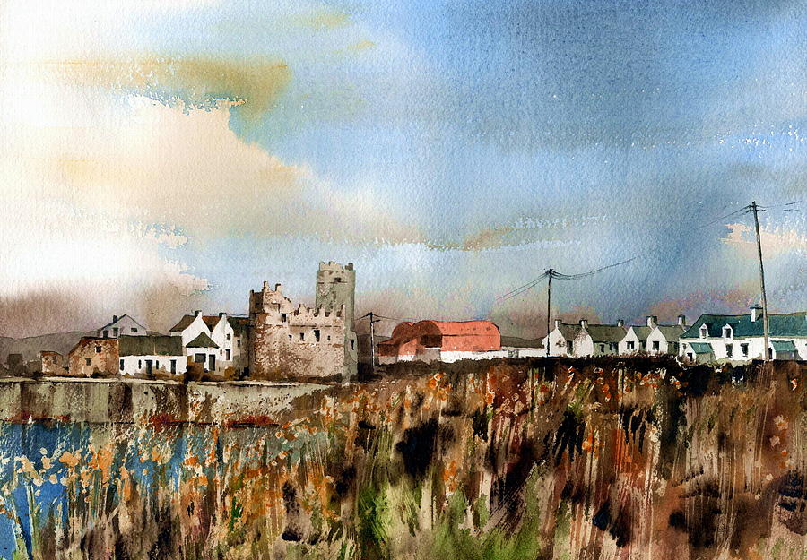 Slade Village, Wexford. Painting by Val Byrne
