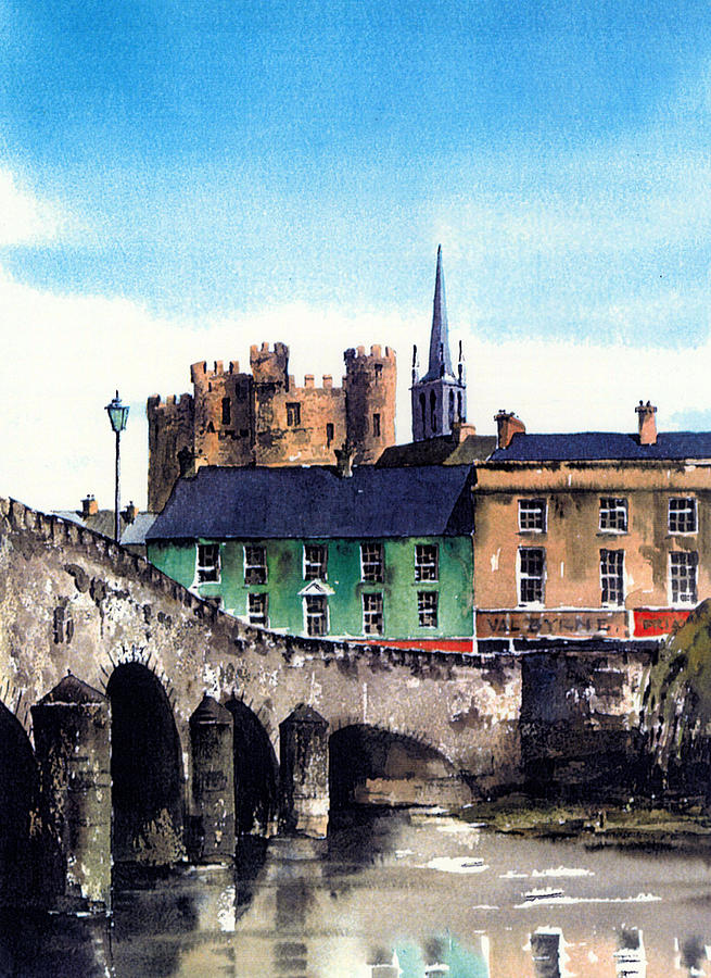Slaney Bridge Enniscorthy Painting by Val Byrne