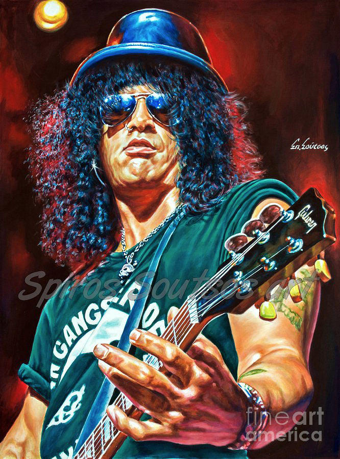 Slash, Guns N Roses Portrait Painting Painting by Star Portraits Art