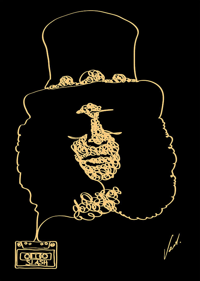 Slash - one line drawing portrait by Vart Painting by Vart