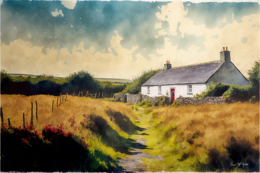 Slate Roof Cottage, Achill Island Painting by Conor McGuire - Fine Art ...