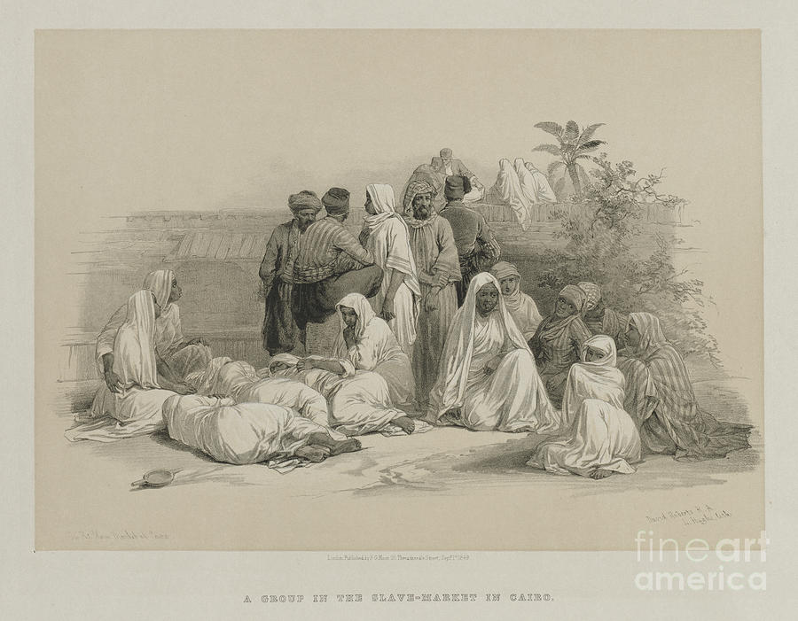 Slave Market at Cairo, 1849 r1 Drawing by Historic illustrations Fine