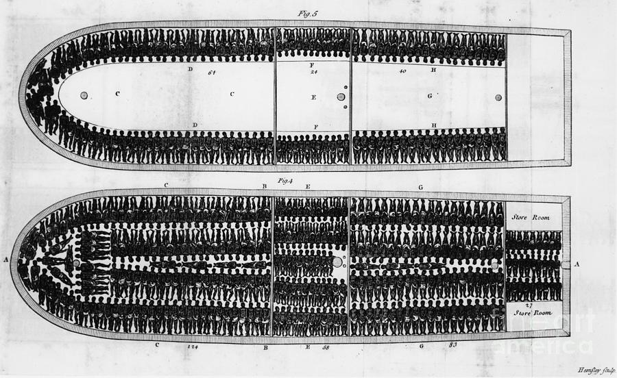 19th Century Drawing - SLAVE SHIP, 19th CENTURY by Granger
