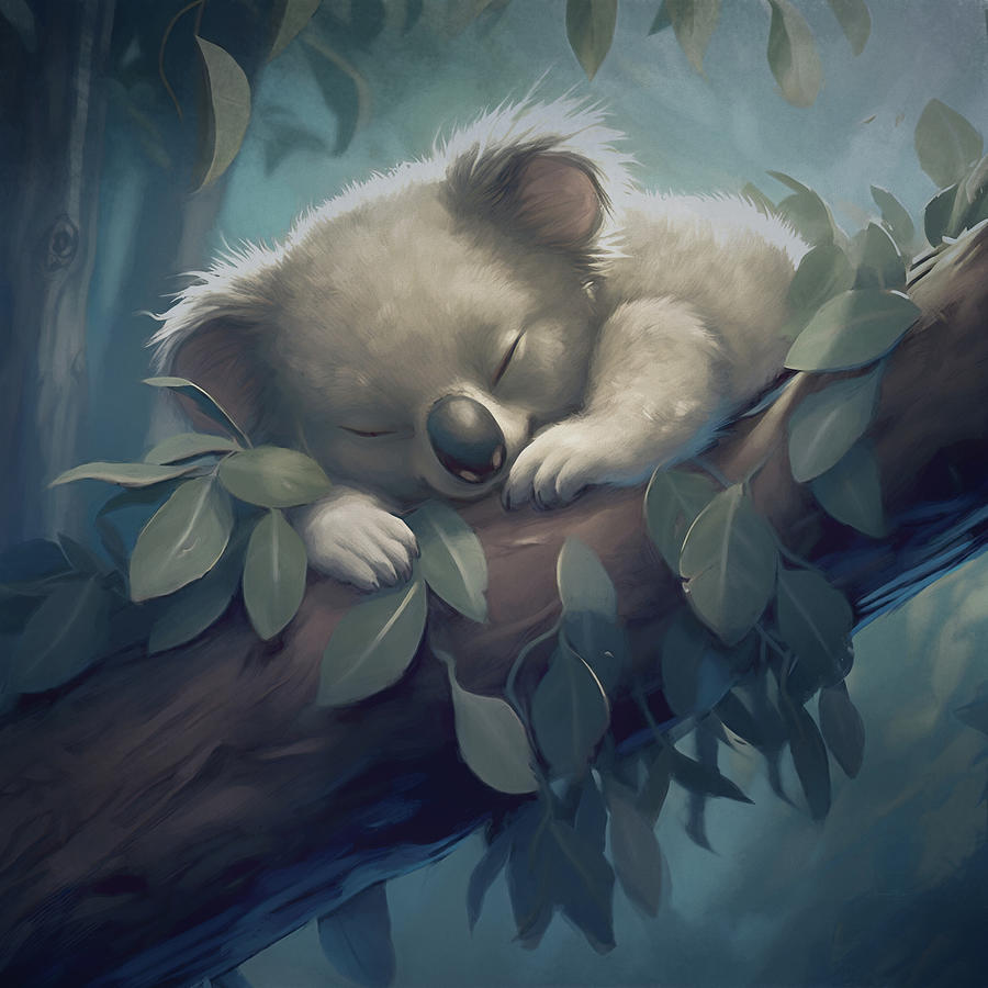 Sleeping Baby Koala Bear  Digital Art by Maria Angelica Maira