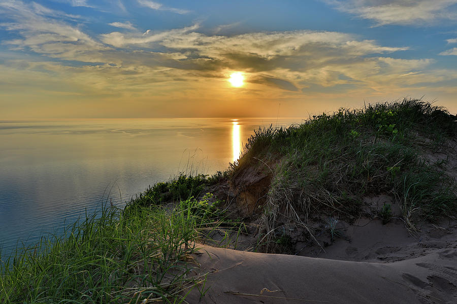 Lake Michigan Photograph - Sleeping Bear Dunes Sunset Overlook by Dan Sproul