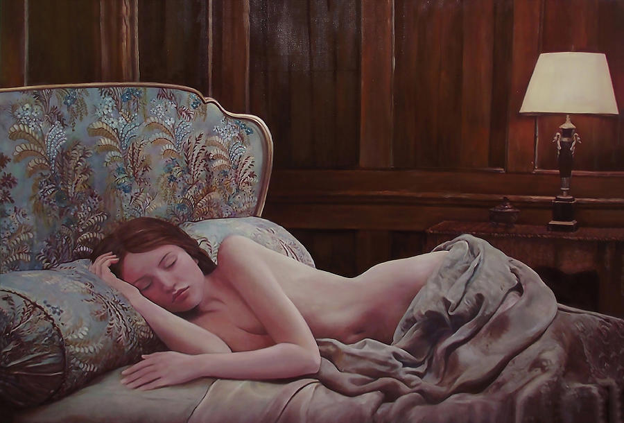 Oriental Nude Painting - Sleeping beauty by Safir Rifas