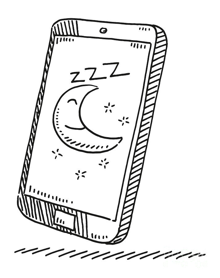 Sleeping Cartoon Moon On Smartphone Drawing Drawing By Frank Ramspott Fine Art America 