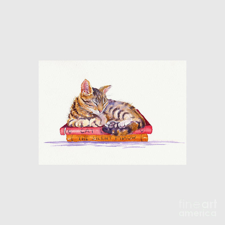 Sleeping Cat - Paperweight Drawing by Victor C Perkins | Fine Art America