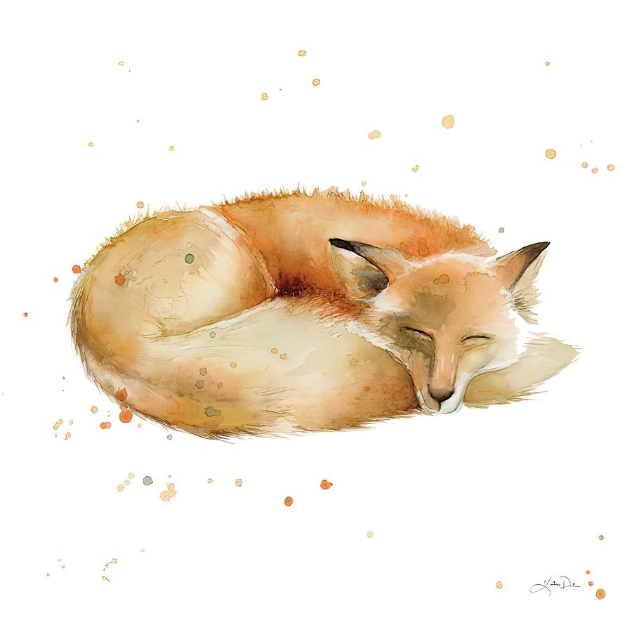 Sleeping Fox Drawing by DHBubble - Fine Art America