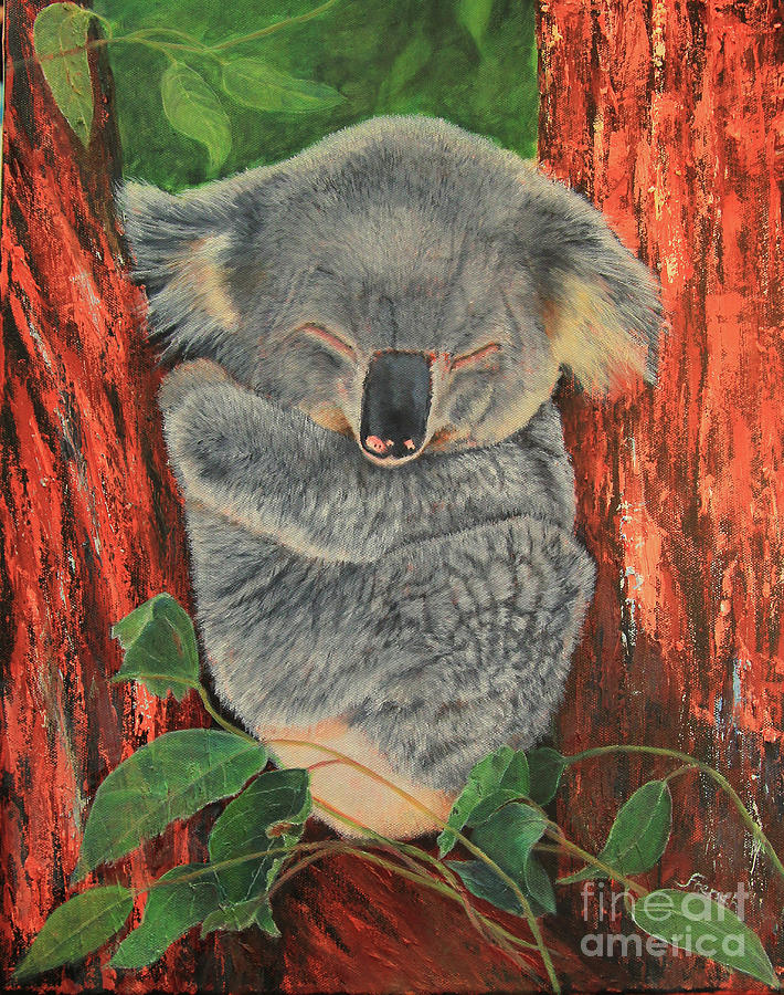 Sleeping Koala Painting by Jeanette French