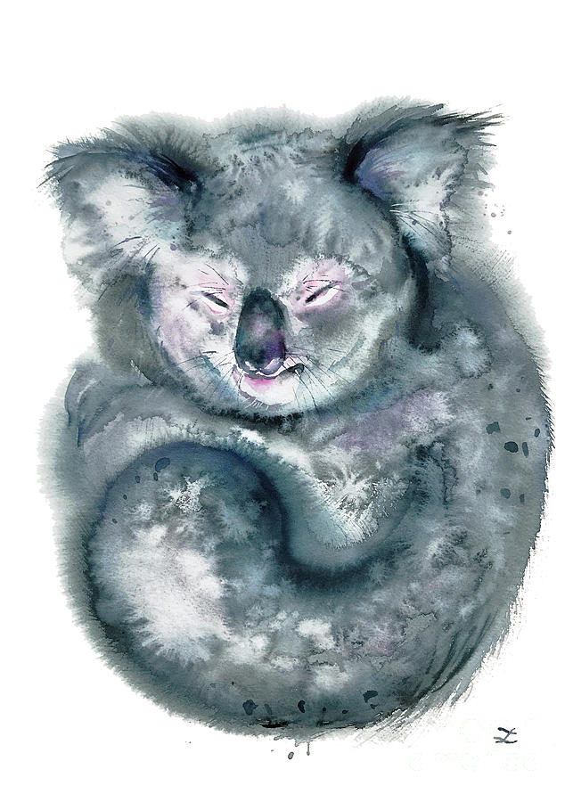 Sleeping Koala Painting by Zaira Dzhaubaeva