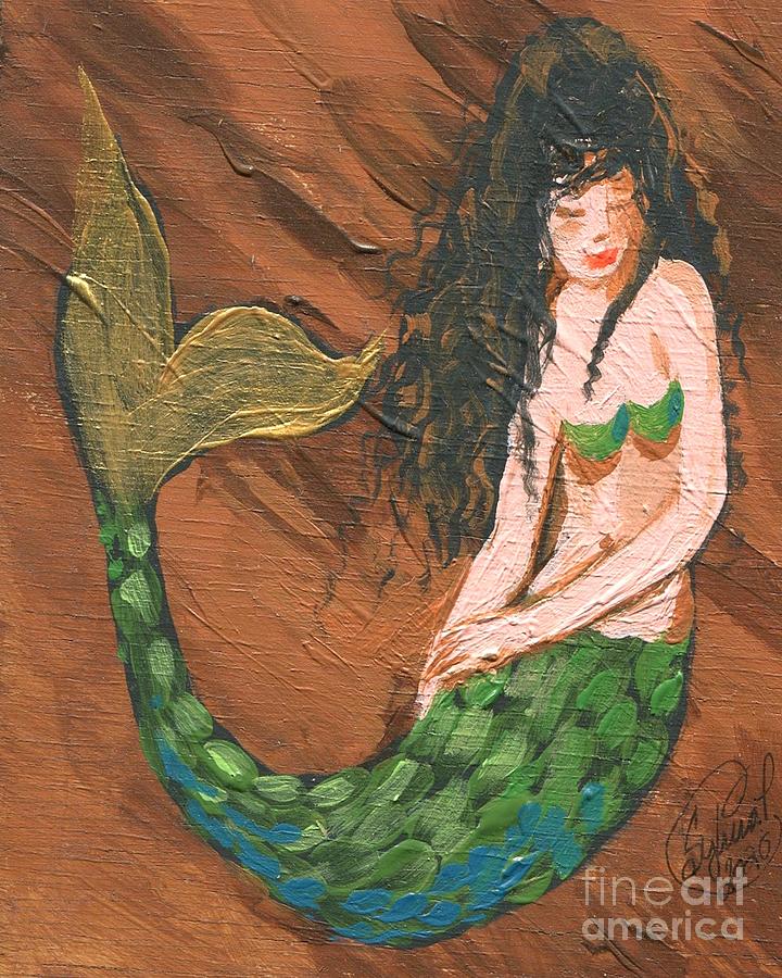 Sleeping Mermaid Painting by Follow Themoonart Sleeping Mermaid Painting by Follow Themoonart