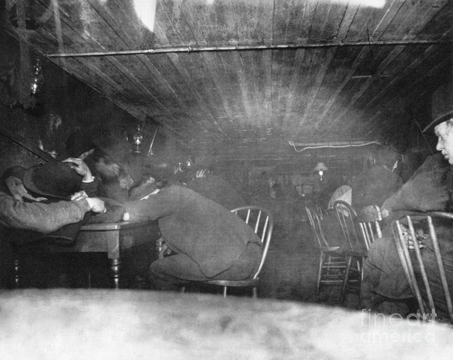 Sleeping Patrons, New York City Photograph by Jacob Riis