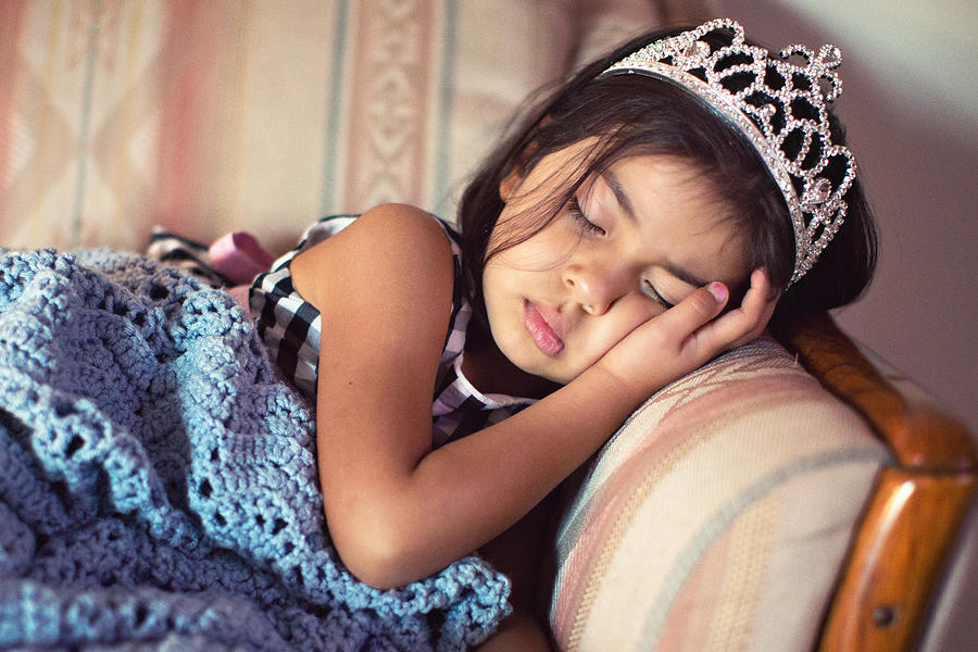 Sleeping Toddler Wearing Tiara Photograph by Laura Olivas