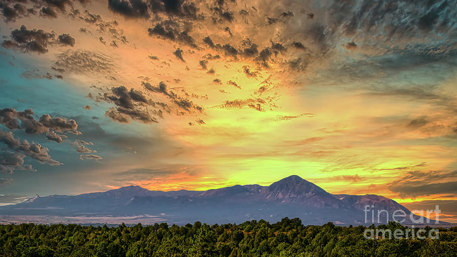 Summer Photograph - Sleeping Ute Mountain Summer Sunset by Janice Pariza