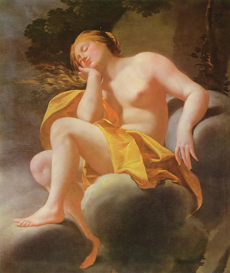 Sleeping Venus on Clouds  Painting by Simon Vouet