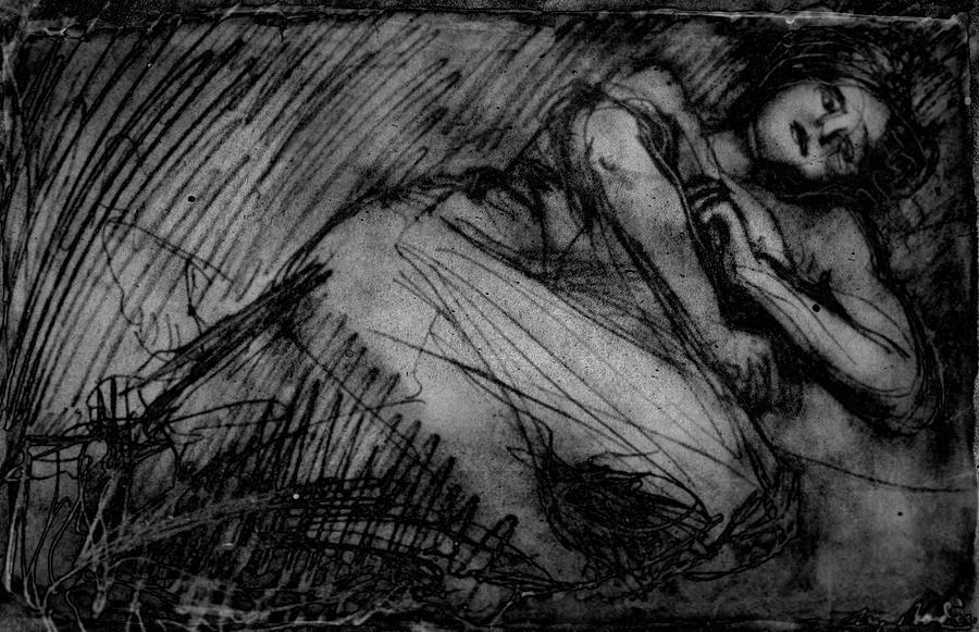 Sleeping Woman Drawing by Bob Pardue