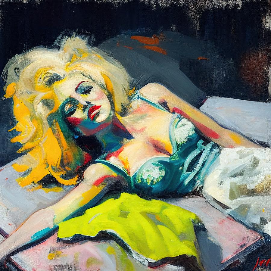 Portrait Painting - Sleeping Woman by My Head Cinema