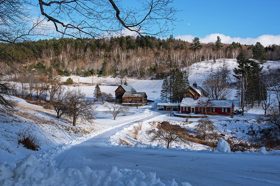 Sleepy Hollow farm in Winter Snow Pomfret VT Woodstock Photograph by Toby McGuire