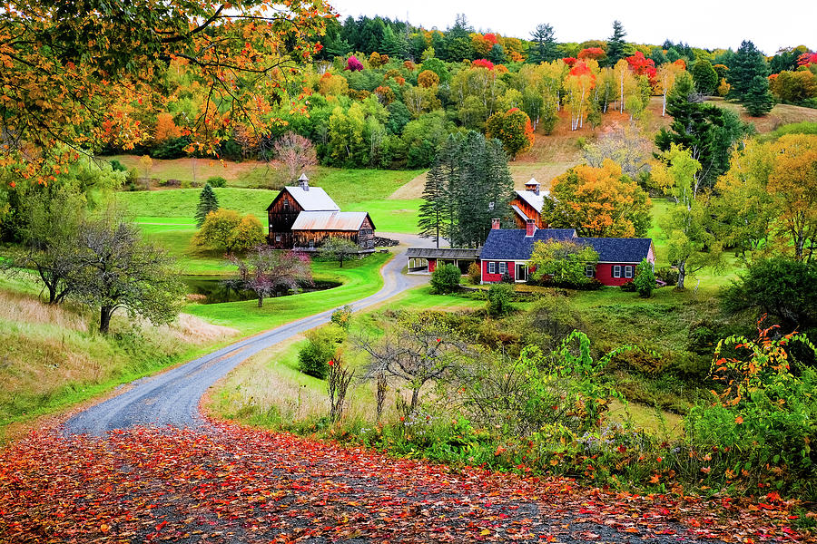 Sleepy Hollow Farm  and Colorful Fall Foliage Photograph by Robert Bellomy