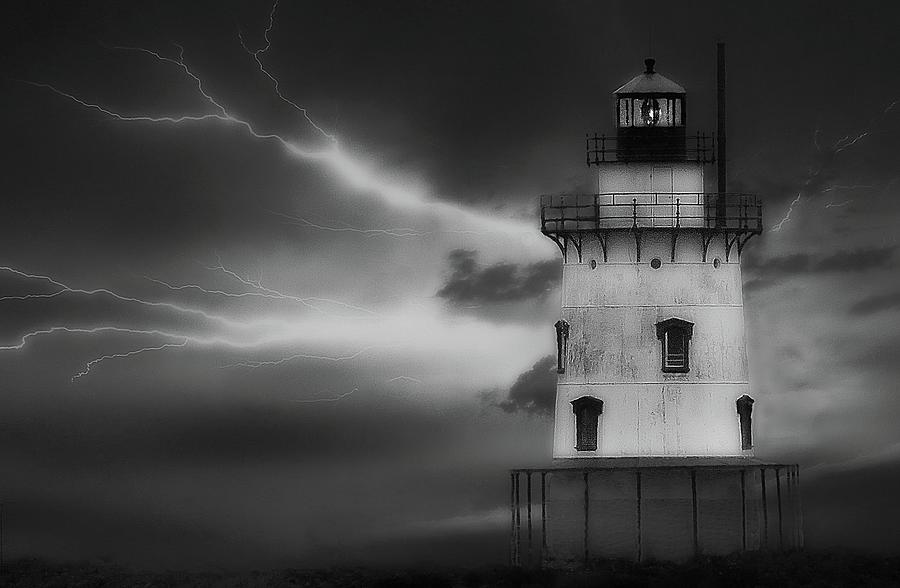 Sleepy Hollow Lighthouse Storm Photograph by Jeff Watts - Fine Art America