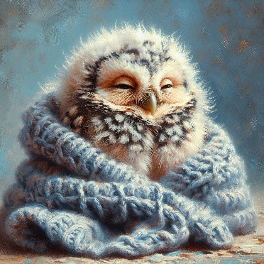 Sleepy Owlet  Digital Art by Janice MacLellan