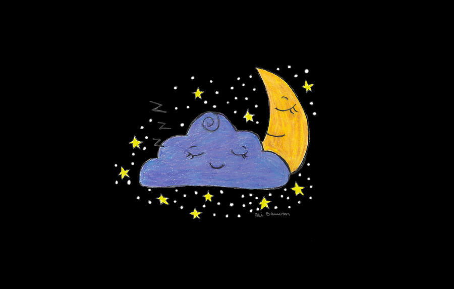 Sleepy Time Sky Drawing by Ali Baucom
