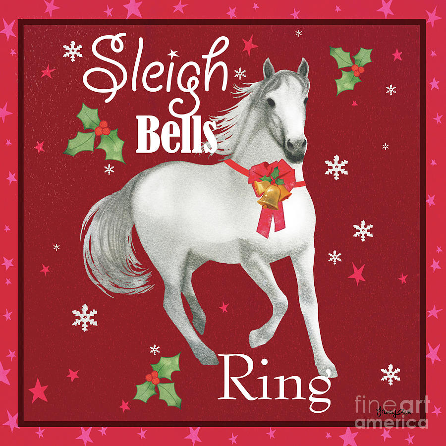 Sleigh Bells Ring Horse Painting by Tracy Herrmann