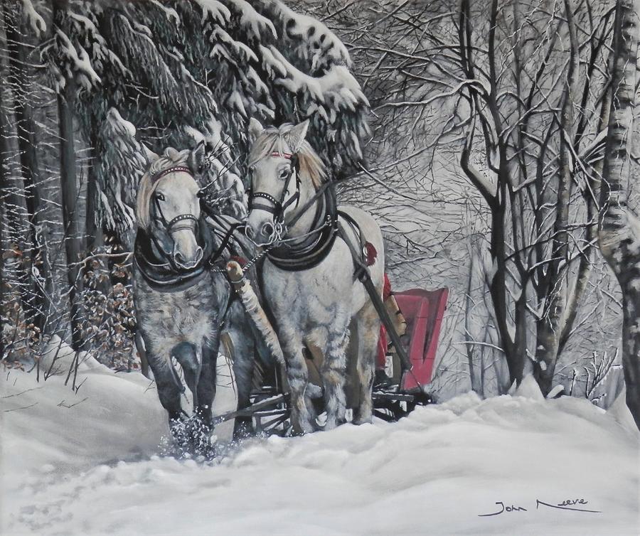 Sleigh Ride Painting by John Neeve