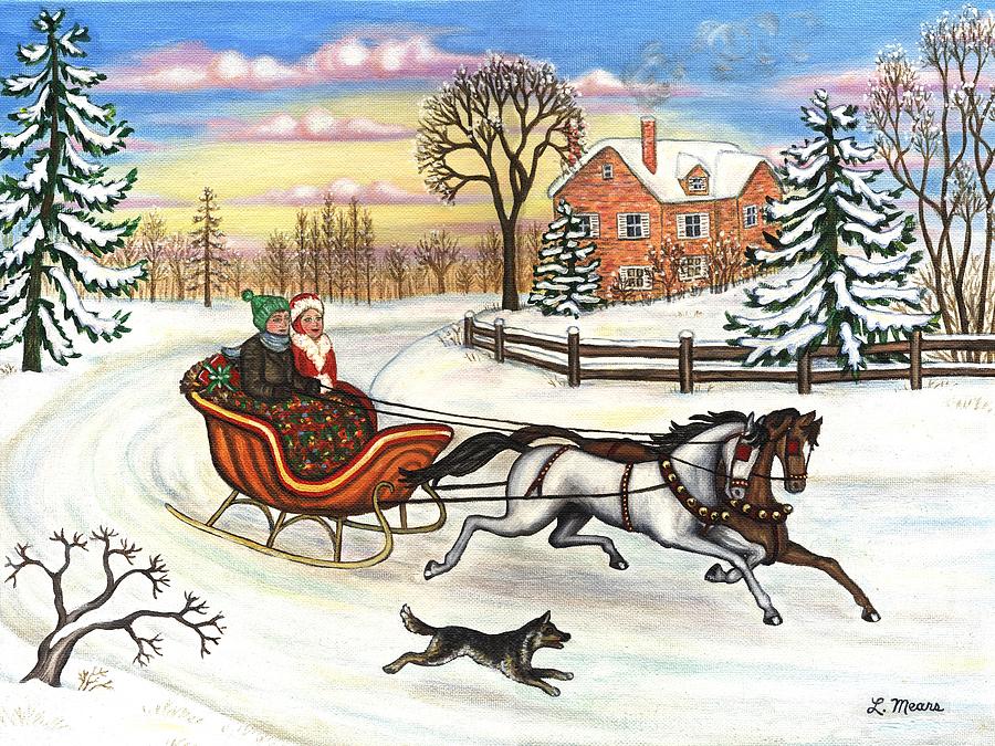 Sleigh Ride Painting - Sleigh Ride by Linda Mears