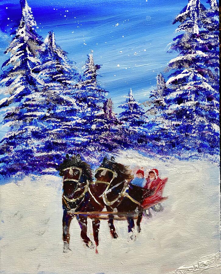 Sleigh Ride Painting by Linda Waidelich - Fine Art America