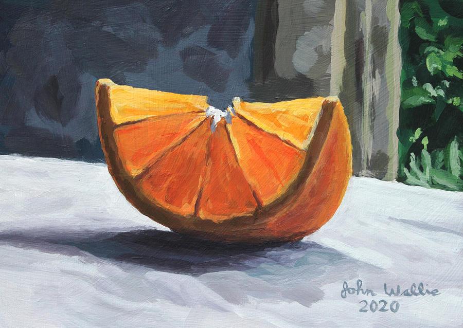 Lemon Painting - Slice of Orange by John Wallie
