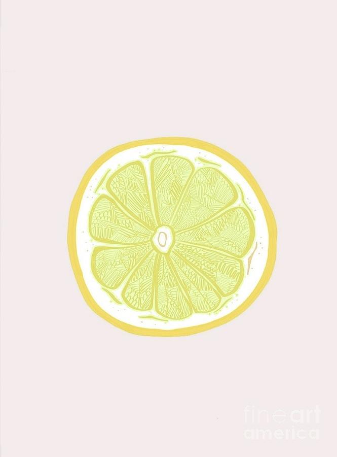 Sliced lemon Drawing by Vesna Antic