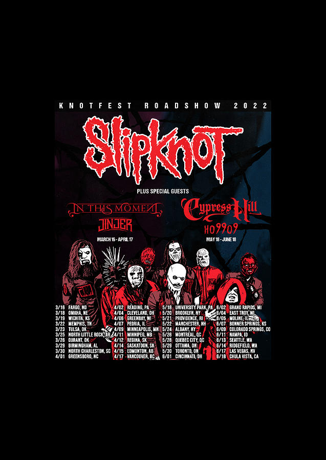 Slipknot Knotfest Roadshow Tour Dates 2022 Ri80 Digital Art by Raisya