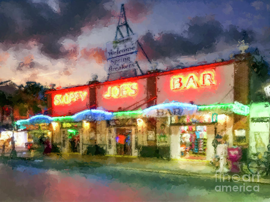 Sunset Photograph - Sloppy Joes Bar Key West by Jon Neidert