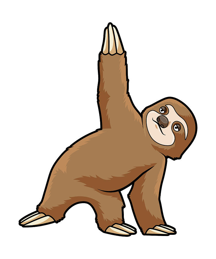 Sloth at Yoga Stretching exercises Legs Painting by Markus Schnabel ...