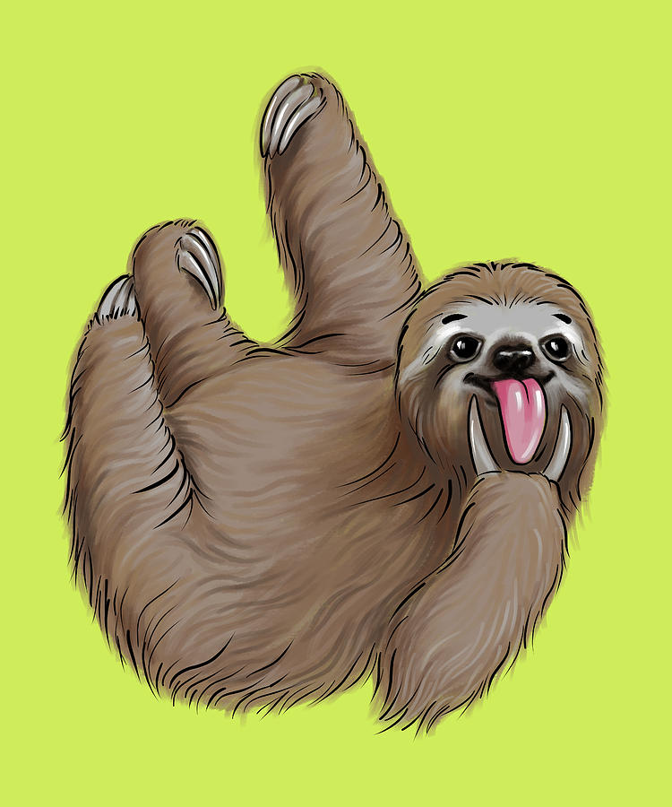 Sloth Rock Digital Art by Jindra Noewi
