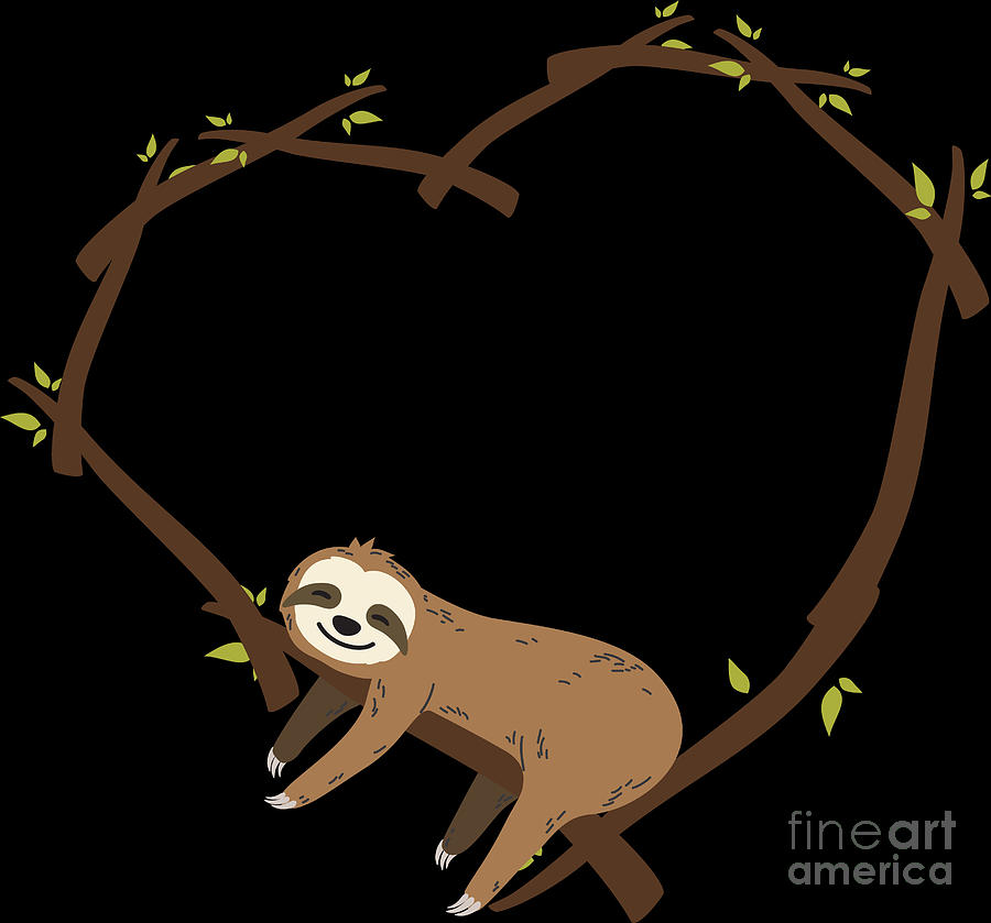 Valentines Day Digital Art - Sloth Valentines Sloths Animal Lover Gift by Haselshirt