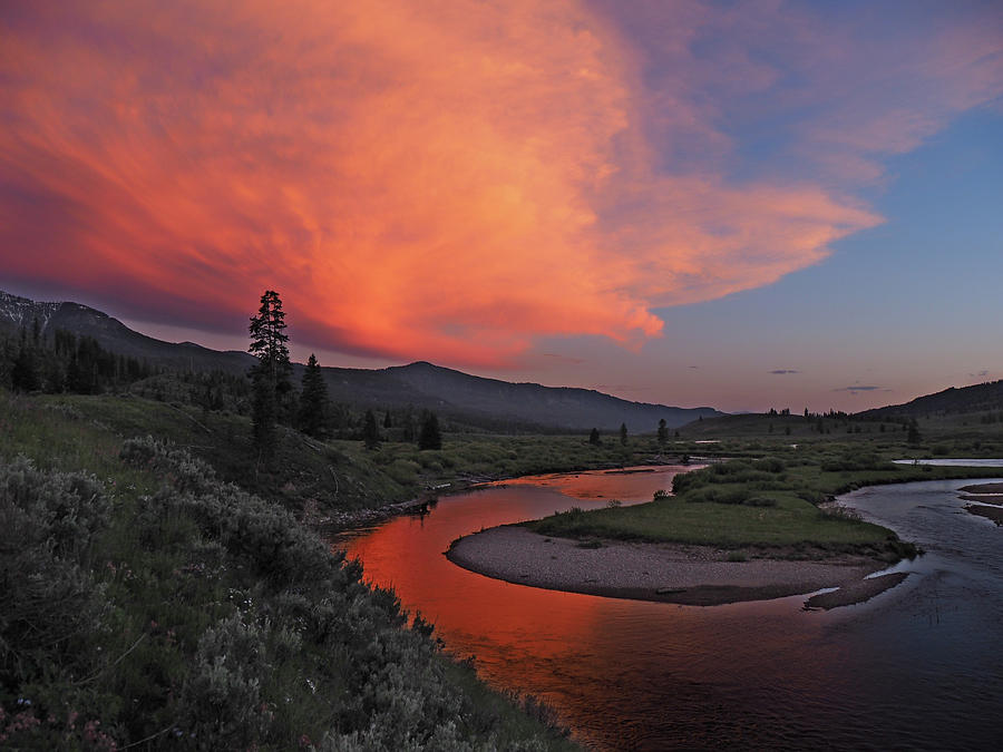 Sunset Photograph - Slough Creek Sunset by Ryan Scholl