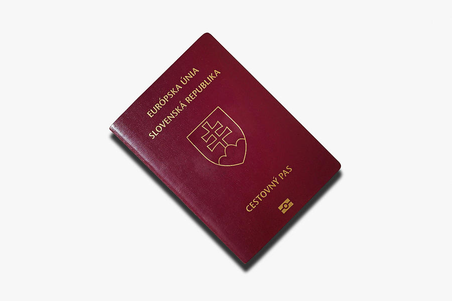Slovakian passport isolated on a white background Photograph by Gwengoat