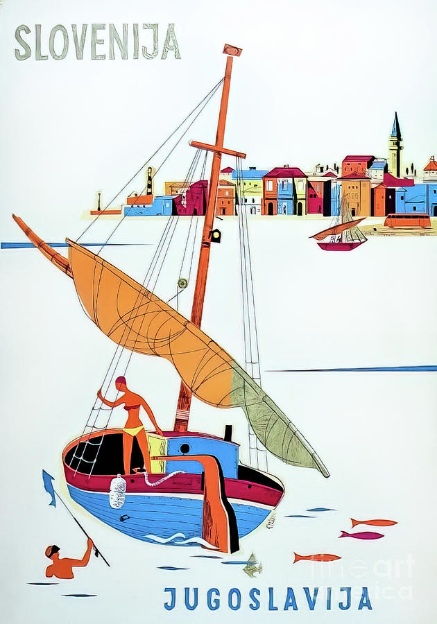 Slovenia Travel Poster 1955 Drawing by M G Whittingham