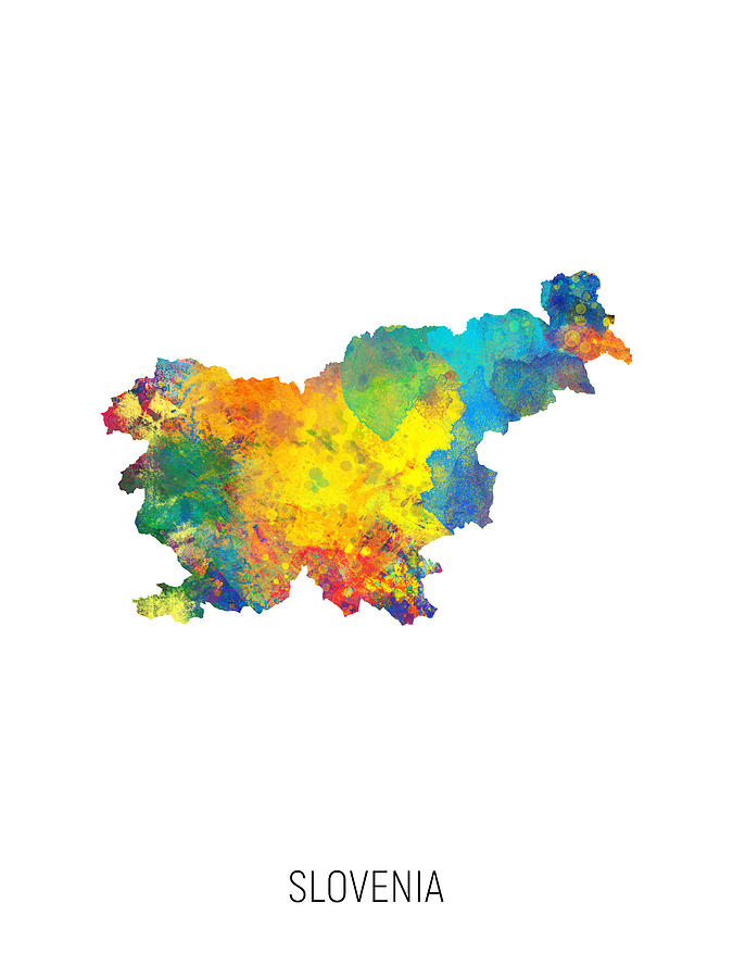 Slovenia Watercolor Map Digital Art by Michael Tompsett