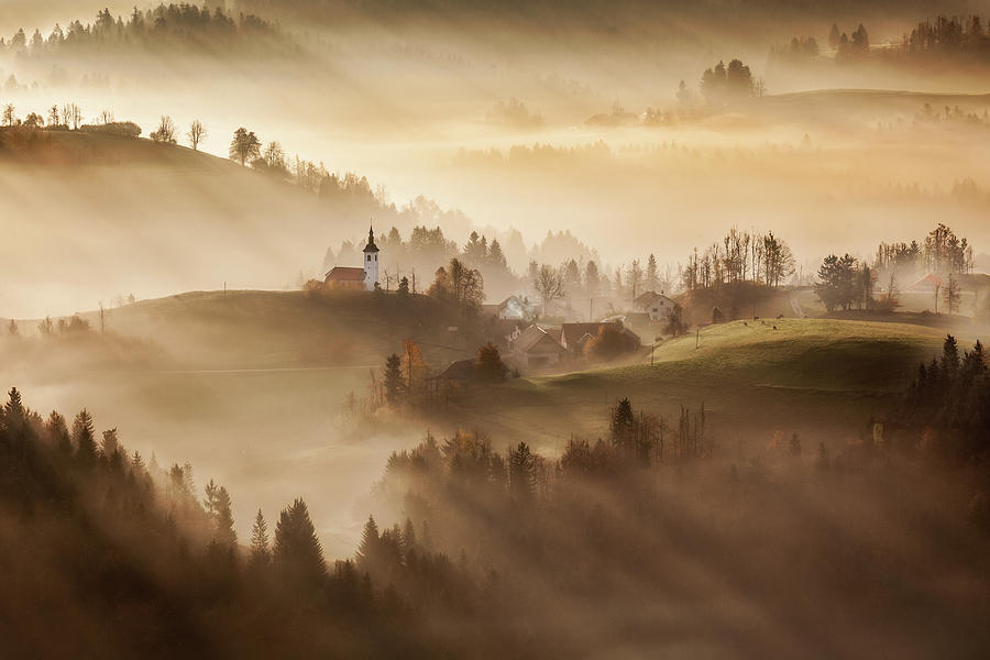 Fall Photograph - Slovenian countryside by Piotr Skrzypiec