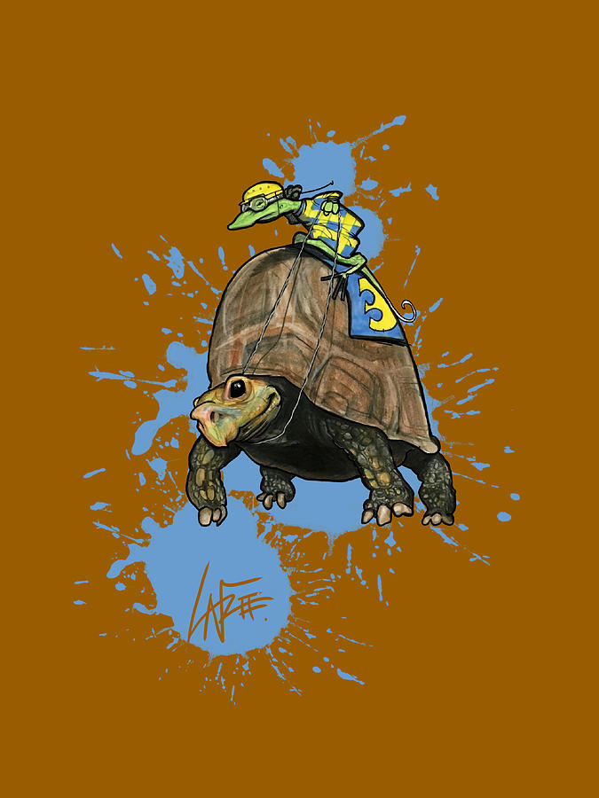 Tortoise Drawing - Slow and Steady by John LaFree