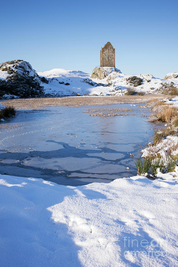 Winter Photograph - Smailholm Tower in Winter by Tim Gainey