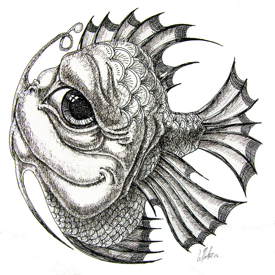 Small Angler Fish Drawing By Victor Molev - Fine Art America