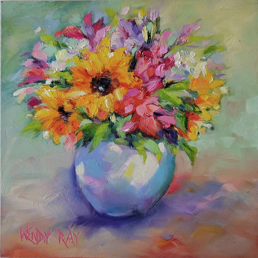 Small Bouquet Painting by Wendy Ray