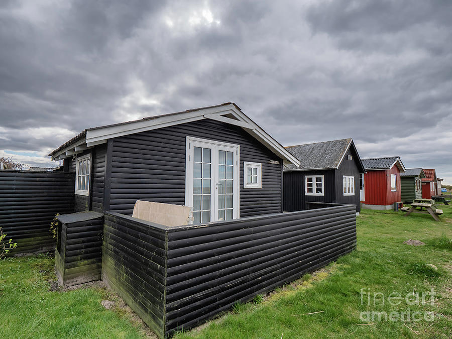 Small Cottages At Stauning Harbor At Ringkoebing Fjord, Denmark Photograph